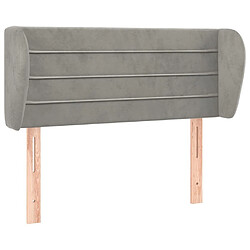 Maison Chic Tête de lit scandinave avec oreilles,meuble de chambre Gris clair 103x23x78/88 cm Velours -MN81897