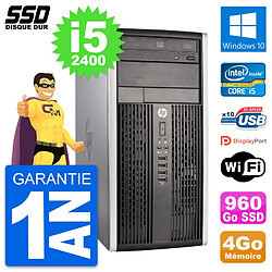 PC Tour HP Compaq Pro 6300 CMT Intel i5-2400 RAM 4Go SSD 960Go Windows 10 Wifi · Occasion 