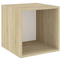 vidaXL Armoire murale Blanc et chêne Sonoma 37x37x37cm Bois ingénierie