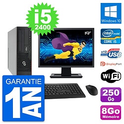 PC Fujitsu E910 DT Ecran 19" Intel i5-2400 RAM 8Go Disque 250Go Windows 10 Wifi - Occasion