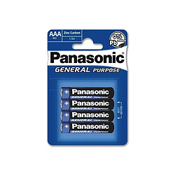 Mkt Pack de 4 piles Panasonic (Bleu) General R03 Micro AAA