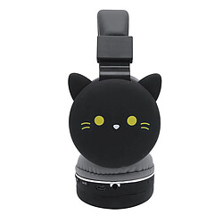 Casque de dessin animé jolie fille de fille de dessin animé 3D chat de chat chat noir