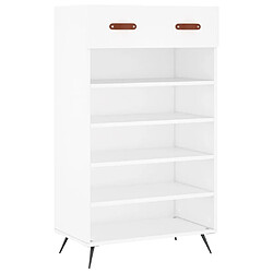 Maison Chic Armoire à Chaussures,Meuble de Rangement à Chaussures blanc 60x35x105 cm bois d'ingénierie -MN21399