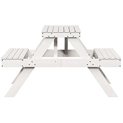 Acheter vidaXL Table de pique-nique blanc 105x134x75 cm bois massif de pin