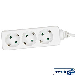 Power Strip InLine® 3 ports 3x Type F allemand avec sécurité enfant blanche 3m