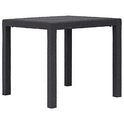 vidaXL Table de jardin Marron 79x79x72 cm Plastique Aspect de rotin 