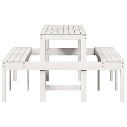 Acheter vidaXL Table de pique-nique blanc 160x134x75 cm bois massif de pin