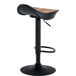 Acheter Decoshop26 Lot de 2 tabourets de bar forme ergonomique en PVC couleur bois et pieds en métal noir 10_0004015