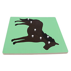 Acheter Montessori Animaux en bois Jigsaw Puzzle Panel Enfants Bébé Jouets Cheval