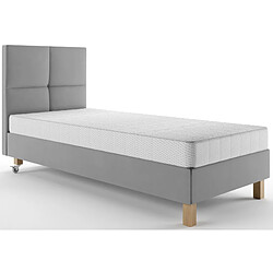 TRADA Lit d’hôtel 80x200 cm DUBAI avec matelas ressorts ensachés et la tête de lit - tissu velours 