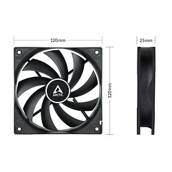 ARCTIC F12 PWM PST CO - Ventilateur boîtier 120mm, contrôle PWM et câble PST, noir