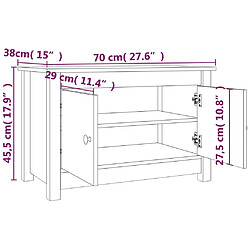 vidaXL Armoire à chaussures Blanc 70x38x45,5 cm Bois de pin massif pas cher