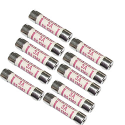 Fusible Ceramique - 10 Pièces 240V 3A Fusibles en Ceramique Tubes 6x25mm pour Protéger Câbles Et Articles Électriques en Cas de Surcharge