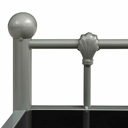 Maison Chic Table de chevet,Table de Nuit,Meuble de Rangement Gris et noir 45x34,5x60,5 cm Métal et verre pas cher