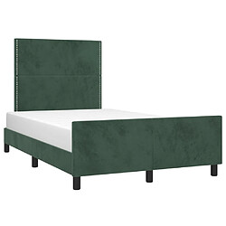 Avis Maison Chic Lit adulte 120x200cm- Cadre de lit avec tête de lit Contemporain pour chambre Vert foncé Velours -MN32368