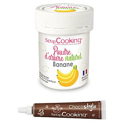 Scrapcooking Arôme alimentaire naturel en poudre banane + Stylo chocolat 