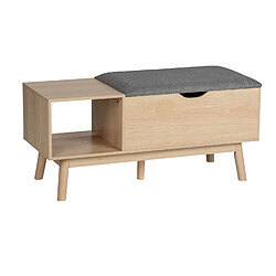 WENKO Banc d'entrée Edda avec coffre de rangement et niche ouverte - Gris et bois Wenko - Banc d'entrée Edda avec coffre de rangement et niche ouverte - Gris et bois - Scandinave