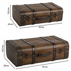 Acheter Jeu de valises Alexandra House Living Marron PVC Bois Métal Vintage 30 x 16 x 45 cm 38 x 24 x 13,5 cm Décoratif 2 Pièces