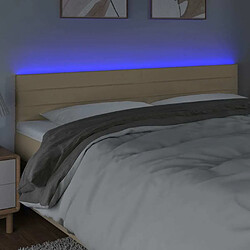 Avis Maison Chic Tête de lit scandinave à LED,meuble de chambre Crème 180x5x78/88 cm Tissu -MN68696