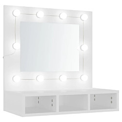 Helloshop26 Armoire à miroir avec led blanc 60 x 31,5 x 62 cm blanc 02_0006654 