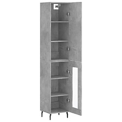 Avis vidaXL Buffet haut Gris béton 34,5x34x180 cm Bois d'ingénierie