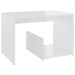 vidaXL Table d'appoint Blanc brillant 59x36x38 cm Aggloméré