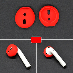 Wewoo Anti poussière 2 PCS sans fil écouteurs en silicone oreillette Bluetooth Casques pour Apple AirPods (Rouge)