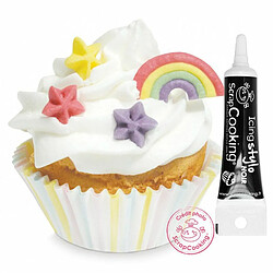 Scrapcooking Décors sucrés arc-en-ciel + Stylo de glaçage noir