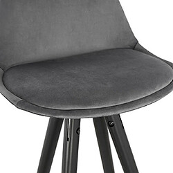 Avis Mes Lot de 2 chaises de bar H65 cm gris pieds noirs et dorés - CIRCOS