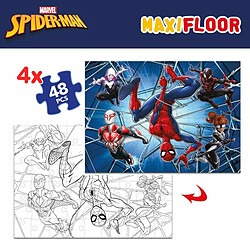 Spiderman Puzzle Enfant Spider-Man Double face 4 en 1 48 Pièces 35 x 1,5 x 25 cm (6 Unités)