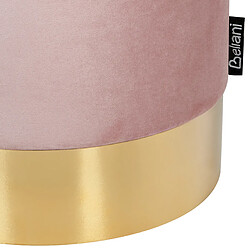 Beliani Pouf en velours rose pastel d 39 cm SOPHIA pas cher