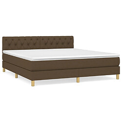 vidaXL Sommier à lattes de lit avec matelas Marron foncé 160x200 cm