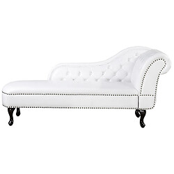 Beliani Méridienne Chesterfield blanche brillante côté droit NIMES