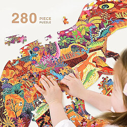 Avis Universal Puzzle dinosaure intestin pour enfants Puzzle dessin jouet éducatif précoce (orange)