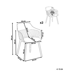 Avis Beliani Chaise de salle à manger Set de 2 Noir ALMIRA