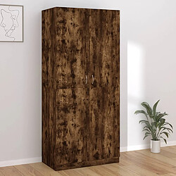 vidaXL Garde-robe Chêne fumé 90x52x200 cm Bois d'ingénierie 