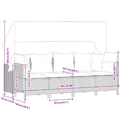 vidaXL Salon de jardin 5 pcs avec coussins gris clair résine tressée pas cher