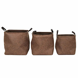 Paris Prix Lot de 3 Paniers de Rangement Avida 36cm Marron