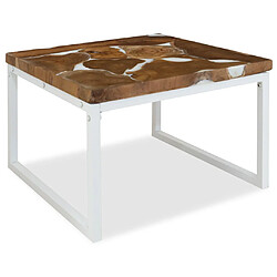 vidaXL Table basse Teck Résine 60x60x40 cm