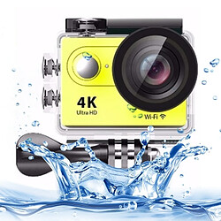 Wewoo Caméra sport jaune 4K Ultra HD 1080P 12MP 2 pouces LCD Écran WiFi Sports Caméra, 170 Degrés Angle Grand Angle, 30 m Étanche