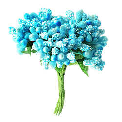 un bouquet de 12pcs fleur artificielle stamen pistil pour le mariage 8.5cm bleu