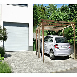 Habitat Et Jardin Carport voiture en bois Solar II 3 x 5 x 2.4