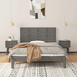 Avis Maison Chic Tête de lit scandinave,Meuble de chambre murale Gris 146x3x63 cm Bois massif de pin -MN35461