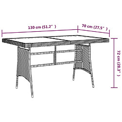 vidaXL Table de jardin Gris 130x70x72 cm Résine tressée et acacia pas cher