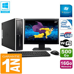 PC HP Compaq Pro 6300 SFF G630 RAM 16Go 500Go Graveur DVD Wifi W7 Ecran 22" · Occasion 