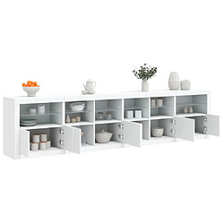 Maison Chic Commode Buffet - Meuble de rangement avec lumières LED blanc 283x37x67 cm -GKD39710