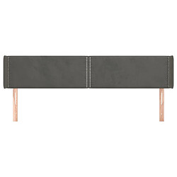 Avis Maison Chic Tête de lit scandinave avec oreilles,meuble de chambre Gris foncé 183x16x78/88 cm Velours -MN17070