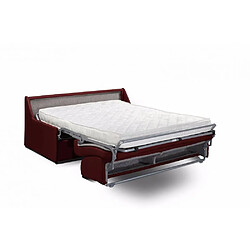 Inside 75 Canapé convertible MONACO matelas mémory 20cm express lattes 140cm microfibre bordeaux pas cher