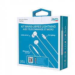 Jaym - Kit Pieton Ecouteurs Intra-auriculaire Lightning (Mfi) + Telecommande + Micro Blanc pas cher