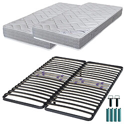 Ebac Matelas mousse + Sommier métal C223 160x200 Maryland - Hauteur 20 cm - Soutien ferme